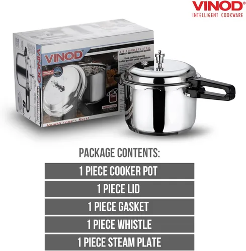 Miniatura 4 de Vinod Olla a presión de acero inoxidable, tapa exterior, 7 litros, cocina base de inducción, olla a presión india, fondo sándwich, mejor utilizada