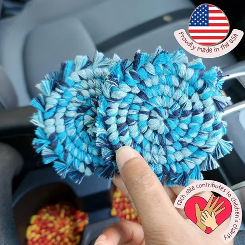 Miniatura 2 de Posavasos de Algodón para Automóvil 2 piezas Posavasos para Tazas de Automóvil Lindos Accesorios de Automóvil para Mujeres Posavasos para Portavasos