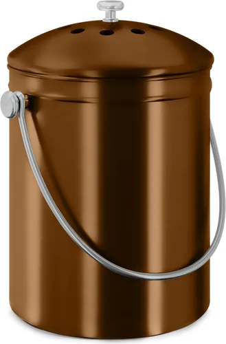 Miniatura 10 de Utopia Kitchen contenedor de compost para interior, compostaje sin olor con filtro de carbón, compostador grande de acero inoxidable de 1.3 galones