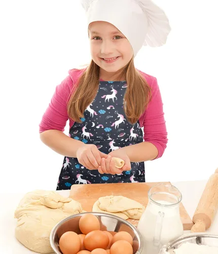 Miniatura 2 de Delantal de Dinosaurio para Niños Varones con Bolsillo, Delantales de Unicornio para Niñas para Cocinar, Pintar, Delantal de Cocina para Niños de 3