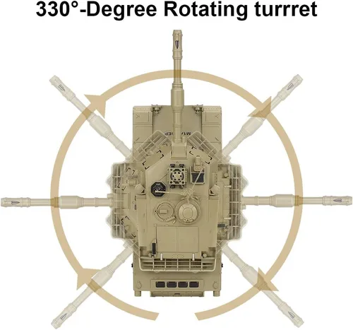 Miniatura 5 de BEAURE Tanques Rc, 1:28 WW2 M1A2, Tanque del Ejército Americano de la Segunda Guerra Mundial, Juguetes de Tanques para Niños, Control Remoto de 9