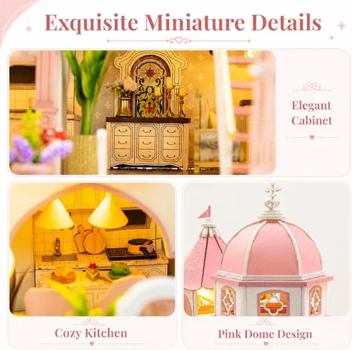 Miniatura 5 de DIY Book Nook Kit with LED Light, Miniature Dollhouse, 3D Wooden Puzzle, Bookshelf Insert Decor Craft Gift (750 PCs Windsor Castle)