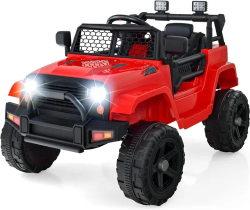 OLAKIDS - Camioneta de paseo para niños, vehículo eléctrico de 12 V con control remoto, juguete a batería para niños pequeños con 2 velocidades,