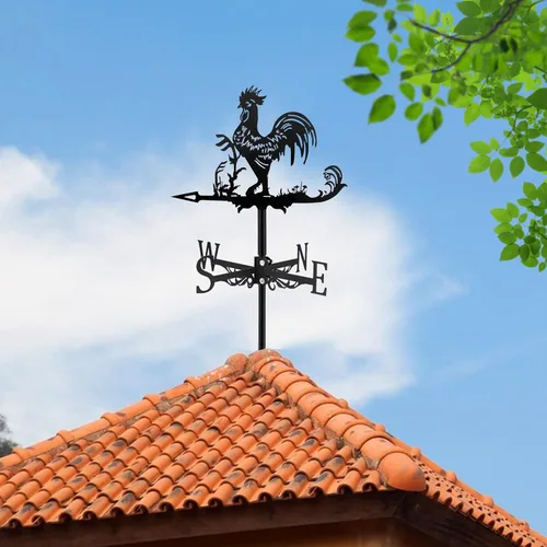 Miniatura 5 de Fenteer Veleta de metal de gallo, para montaje en techo, para exteriores, para jardín, jardín, cobertizo, patio y decoración de patio