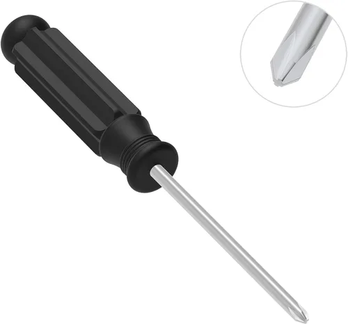 Miniatura 4 de 2 piezas Mini destornillador Phillips, 2.5mm de cabeza cruzada con mango antideslizante negro para pequeños electrodomésticos, 3.62" (92mm)