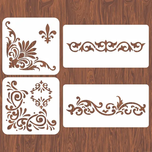 Miniatura 19 de INFUNLY Plantillas de Pared de Mandala para Pintar Plantillas de Azulejos Reutilizables para Paredes Plantillas de Piso de Concreto 12"X12