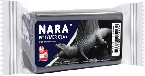 Miniatura 3 de NARA Arcilla de polímero para hornear, 1 color, 1 bloque, 16.01 oz (1 libra) (gris)