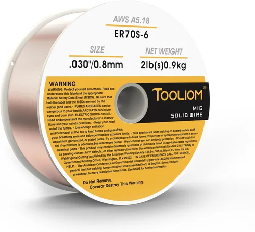 Miniatura 11 de TOOLIOM Alambre de soldadura MIG ER70S-6 .035 "(0.9 mm) 2LB Alambre de soldadura de acero al carbono sólido Alambre MIG de alta alimentación