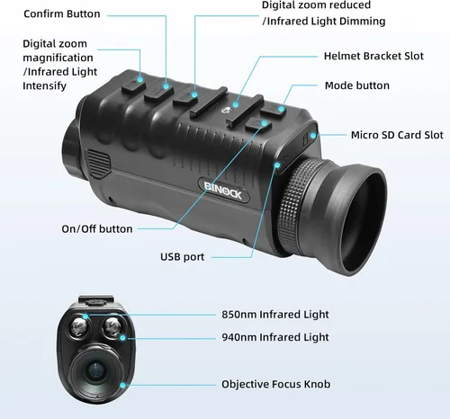 Miniatura 6 de BINOCK NVG40 Pro WiFi - Gafas de visión nocturna para adultos, montaje en casco, OLED, pantalla circular grande, visión nocturna, monocular, doble