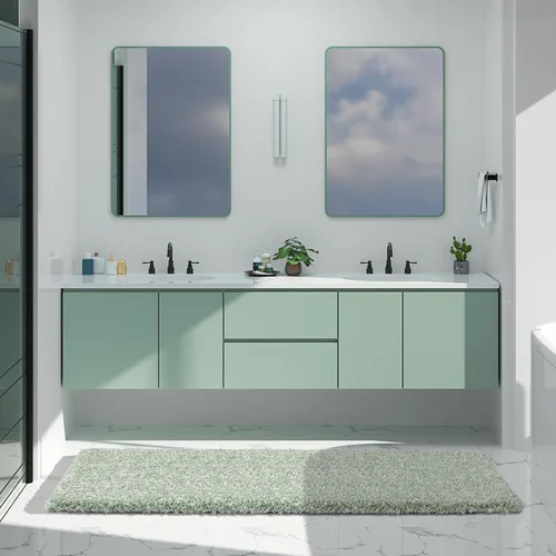 Miniatura 63 de Yimobra Alfombra de baño de felpa esponjosa, súper lanuda suave, cómoda, antideslizante, absorbente de agua, alfombra de baño de microfibra que se