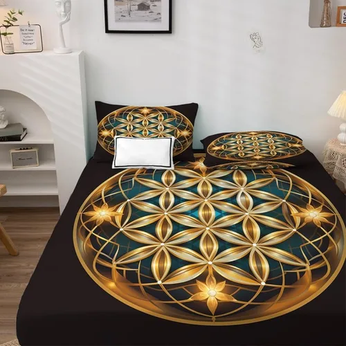 Miniatura 3 de Juego de sábanas abstractas tamaño individual, sábanas de microfibra suave y bolsillo profundo, sábanas y fundas de almohada estampadas sin arrugas