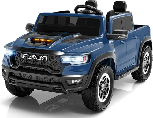 Miniatura 10 de RAM 1500 RHO 24V con licencia, coche de montar para niños de 2 plazas, coche rosa para niñas con control remoto, coche eléctrico para niños