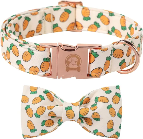 Miniatura 9 de MR. CHUBBYFACE· Collar de Pascua para perro de conejo con lazo, collar ajustable para mascotas con corbatín para perros pequeños, medianos y grandes