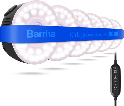 Miniatura 25 de Barrina Orbgrow OG09 Luz de Crecimiento Puck, 5000K 18W (2 x 9W, Equivalente a 270 Vatios), Luz de Espectro Completo para Plantas