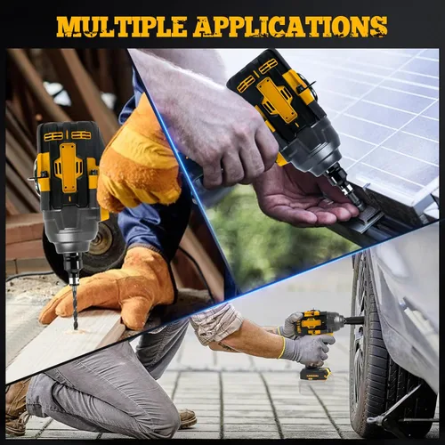 Miniatura 4 de JOJOCY Llave de impacto inalámbrica de 1/2 pulgada, destornillador de impacto sin escobillas de 900 pies (1200 N.m) con velocidad de 4 modos
