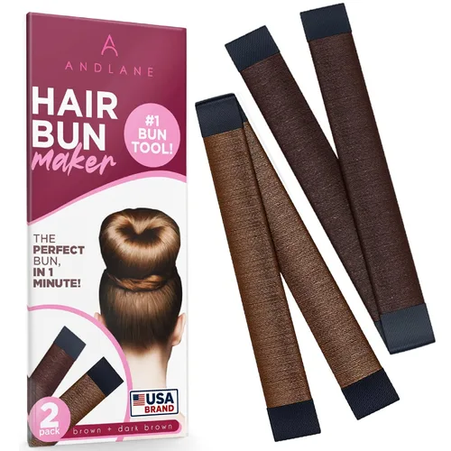 Andlane - Máquina para hacer moños de cabello con torsión francesa para mujer (1 marrón, 1 marrón oscuro)