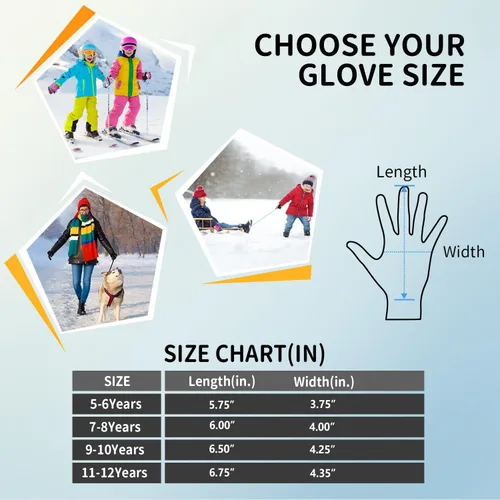 Miniatura 7 de ihuan Guantes de esquí impermeables de invierno para niños, snowboard, pantalla táctil, nieve, ciclismo, correr, para niños y niñas