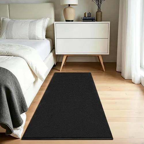 Miniatura 2 de Vasofe Alfombra de pasillo negra de 2 x 4 pulgadas, alfombra antideslizante de espuma viscoelástica gruesa para interiores, para guardería