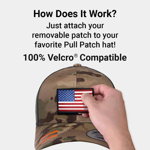 Miniatura 3 de Pull Patch Multicam - Gorra de camionero con diseño de camuflaje curvado, gorra táctica, superficie de bucle de 2 x 3 pulgadas para fijar parches