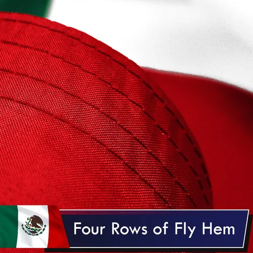 Miniatura 5 de G128 Bandera de México, 3 x 5 pies, serie LiteWeave, impresa en poliéster 100D, bandera de país, colores vibrantes, ojales de latón