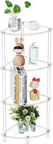 Miniatura 8 de Mesa auxiliar de acrílico triangular transparente para espacios pequeños, 11.81 pulgadas de largo x 11.81 pulgadas de ancho x 19.82 pulgadas