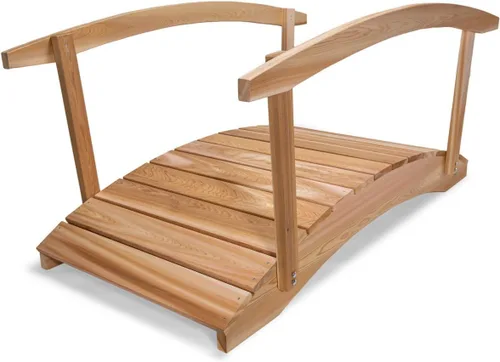 Miniatura 12 de All Things Cedar Puente de madera, pasarela de jardín al aire libre para estanques de patio trasero, 3 pies, natural