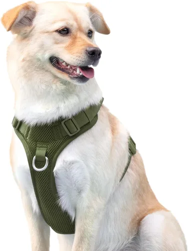 Miniatura 7 de Arnés sin tirones para perros pequeños, medianos y grandes, chaleco de malla ajustable de 2 capas con doble clip, a prueba de escapes, liberación