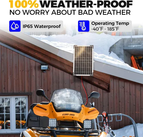 Miniatura 7 de Voltset - Cargador de batería solar de 10 W 12 V: mantenedor de panel solar para automóvil, barco - Cargador solar monocristalino impermeable