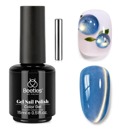 Miniatura 81 de Beetles - Esmalte de uñas de gel ultravioleta semipermanente sin HEMA de alto brillo para manicura francesa y arte de uñas, frasco a juego, blanco