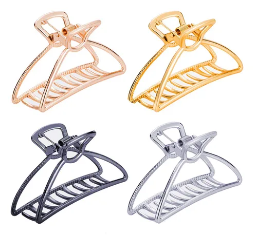 Miniatura 2 de TANG SONG 8 pinzas de metal grandes para el cabello, pinzas para el cabello con pasador para mujeres, horquillas de medio moño para cabello grueso