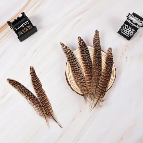 Miniatura 5 de MAOFENG 12 plumas naturales femeninas de cuello de anillo, plumas de faisán de 6 a 8 pulgadas, 5.9-7.9 in para manualidades, bodas, fiestas