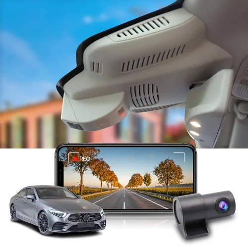 Miniatura 8 de Fitcamx Cámara de tablero 4K adecuada para Mercedes-Benz CLS 450 4MATIC 2019 2020 2021 2022 2023 (HD2-6118), aspecto OEM, video UHD 2160P, grabación
