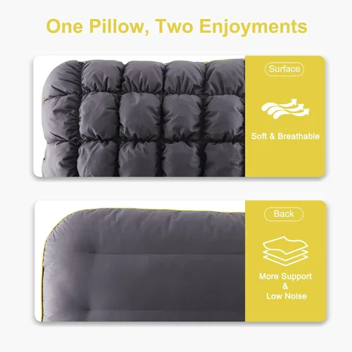 Miniatura 8 de YOUR MOON - Almohada de cama de apoyo mullida, tamaño estándar, relleno alternativo supersuave de alta calidad para dormir, calidad de hotel de lujo