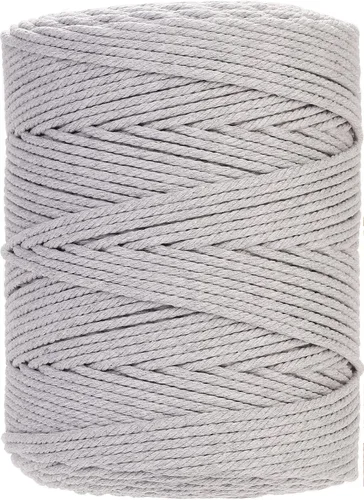 Miniatura 14 de Cuerda de macramé 4 mm x 328 yardas Natural Cuerda de algodón para macramé Cuerda de macramé colorida Cordón de algodón suave Suministros de macramé