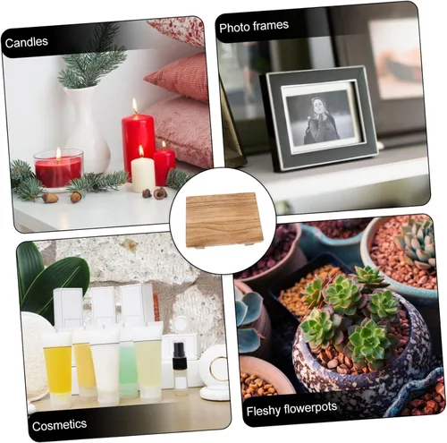 Miniatura 2 de Tofficu Elevador de madera para encimera de cocina, taburetes pequeños para decoración taburete de pie para sala de estar