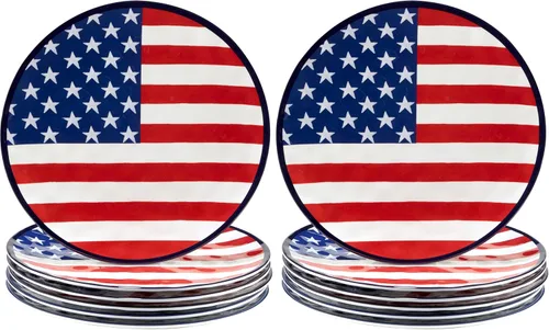 Miniatura 6 de Certified International Stars & Stripes - Plato de melamina de 11 pulgadas, juego de 6
