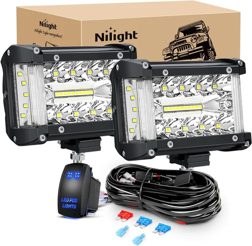 Miniatura 20 de Nilight - Luces LED marinas combinadas de punto de inundación de 4 pulgadas, 2 unidades, luces de navegación, iluminación de cubierta de pontón