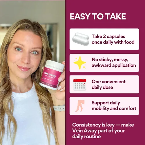 Miniatura 7 de VoomVaya Vein Away - Suplementos de apoyo para la circulación sanguínea y venas para mujeres mayores de 35 años Tratamiento de arañas vasculares