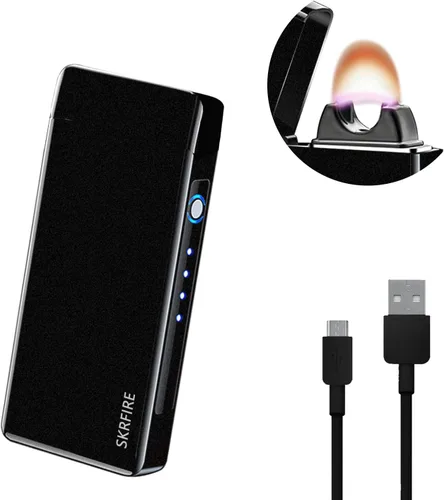 Miniatura 11 de SKRFIRE Encendedor USB resistente al viento – Arco eléctrico de alta potencia, encendedor de plasma recargable con linterna multimodo y pantalla