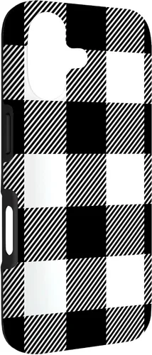 Miniatura 3 de Buffalo Plaid Black White Phone Case for iPhone 17