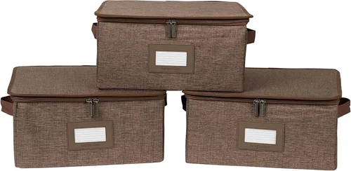 Miniatura 90 de Covermates Keepsakes - Juego de cajas de almacenamiento con cierre de cremallera, paquete de 3 cubos organizadores de poliéster resistente, diseño