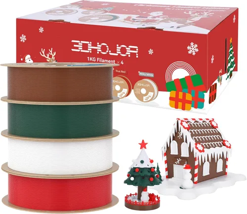 Miniatura 23 de 3DHoJor PLA+ 3D Printer Filament Bundle, Multicolor PLA+ Filament 1.75mm, Vacuum Packed, 0.25kg*8 Pack, 2kg Total, Black+Bone