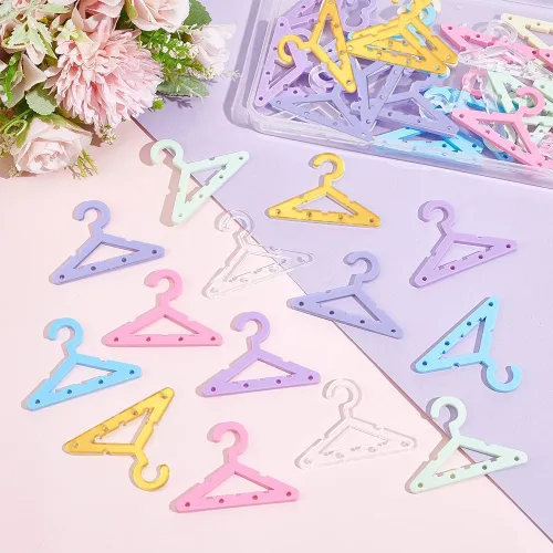 Miniatura 6 de PH PandaHall 42 piezas de colgador de ropa soporte para aretes collar mini percha joyería colgante organizador colgante aretes acrílico perno