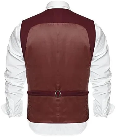 Miniatura 3 de COOFANDY Chaleco de traje para hombre, ajustado, doble botonadura, chaleco formal de negocios