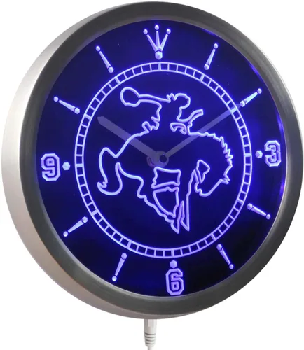 ADVPRO nc0360-b Western Cowboy Rodeo Horse Bar Neon Sign Reloj de pared LED