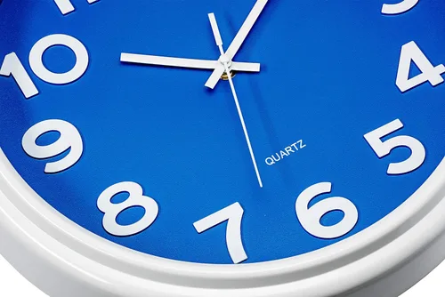 Miniatura 3 de Bernhard Products reloj de pared grande, 12.5", silencioso, sin sonido de tic, azul y blanco, estilo moderno, cuarzo de calidad, para casa