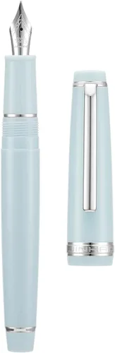 Miniatura 3 de 2 PCS Jinhao 82 Pluma estilográfica de resina Iridium, plumín extrafino e fino con convertidor, juego de plumas de escritura azul claro con clip
