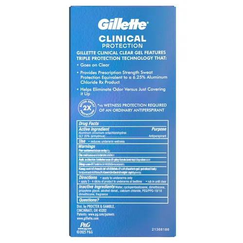 Miniatura 11 de Gillette Antitranspirante clínico y desodorante para hombres, protección contra el sudor y el olor 100HR, frescura de larga duración, tecnología