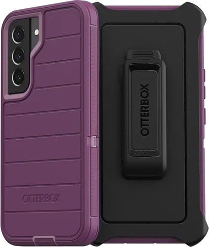 Miniatura 11 de OtterBox Defender Series - Funda para Samsung Galaxy S22 (solo incluye clip de funda, protección de defensa microbiana, embalaje no minorista), Negro