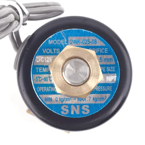 Miniatura 3 de SNS DC12V 1/4" válvula electromagnética eléctrica de latón del NPT agua normalmente abierta, aire, diesel 2WK025-N08